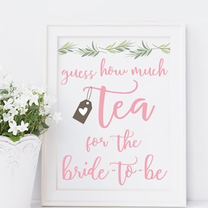 Guess How Much Tea Bridal Shower Game / Guess How Much Tea for the Bride-to-Be / Cute Shower Games / For Tea Lovers / Tea Bridal Shower Game