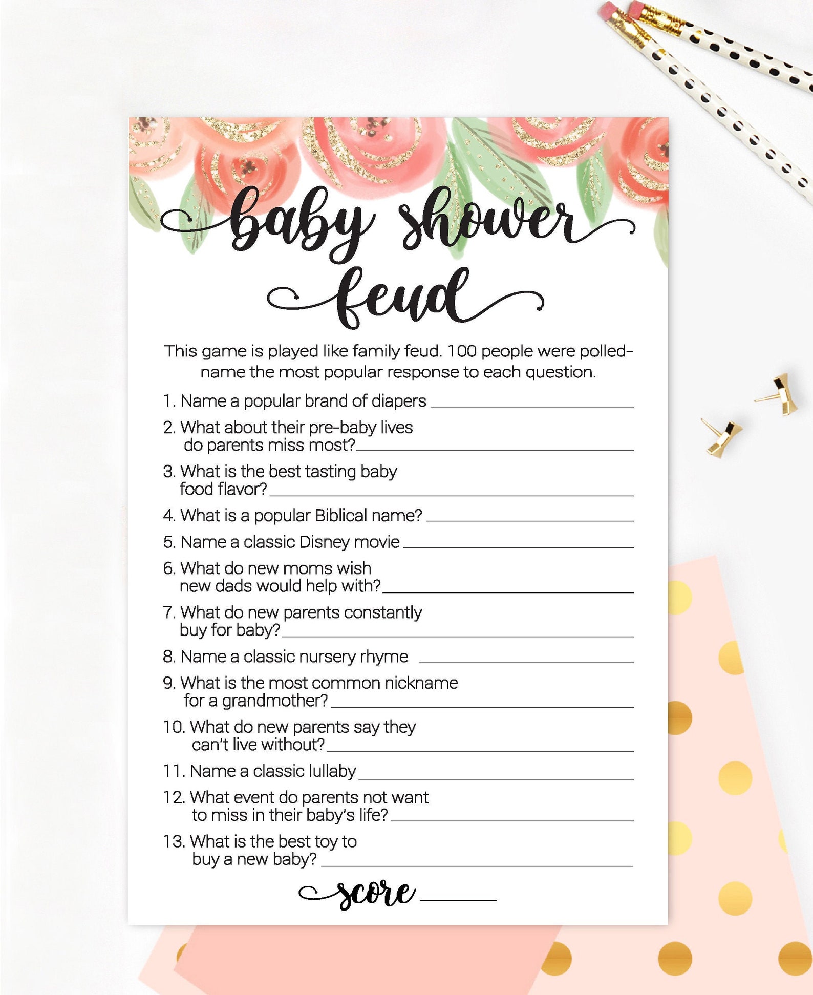 virtual baby shower family feud