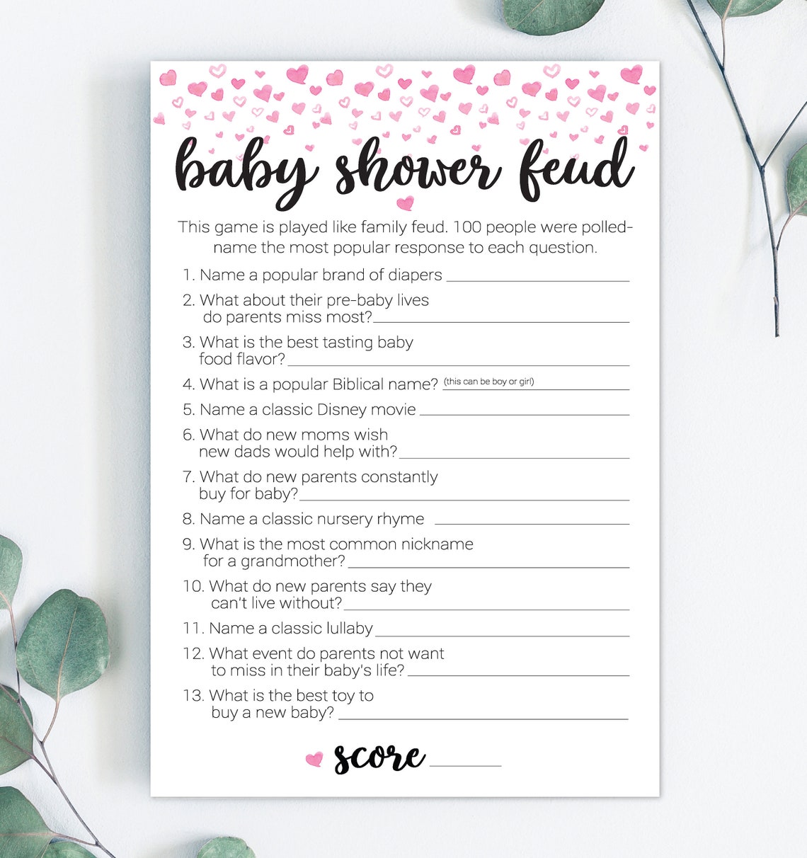 Family feud baby shower game - bdasip