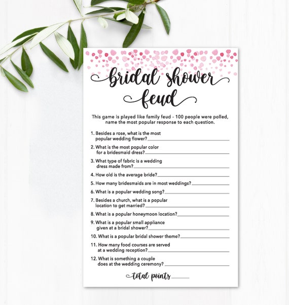 Bridal Shower Feud / Bridal Shower Game 