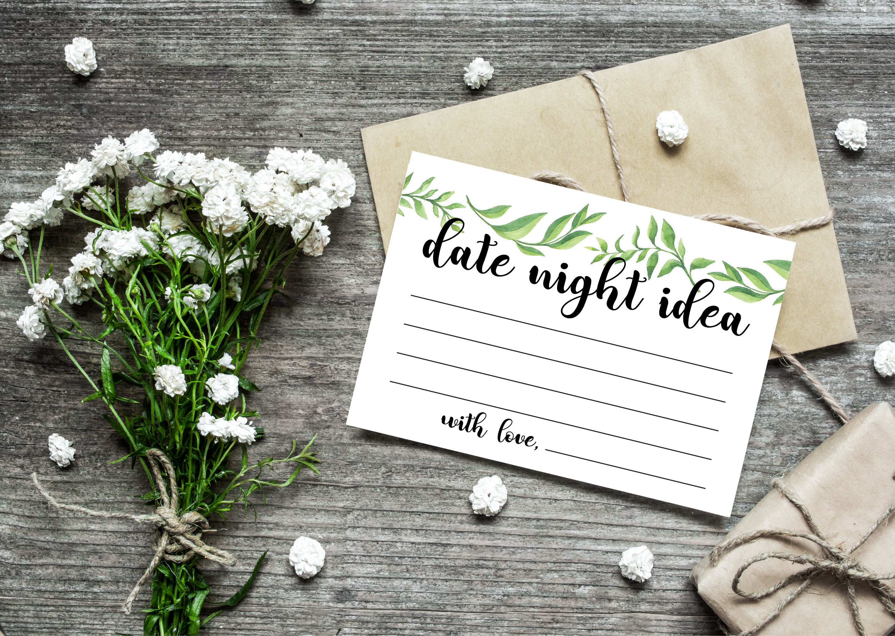 Date Night Jar / Bridal Shower Games / Date Night Idea Cards / Date