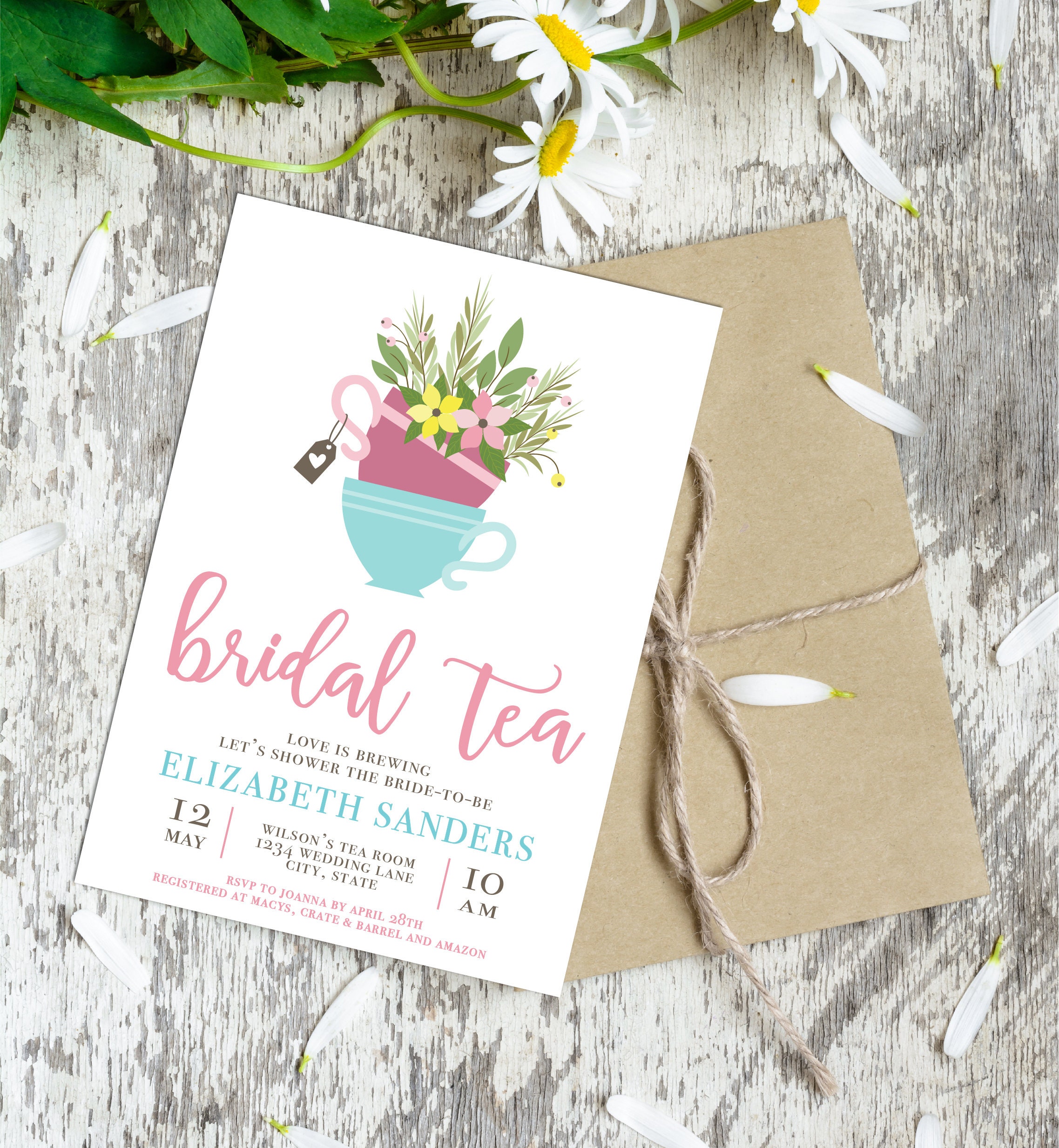 Bridal Tea Party Invitations / Bridal Shower Invitations / Etsy