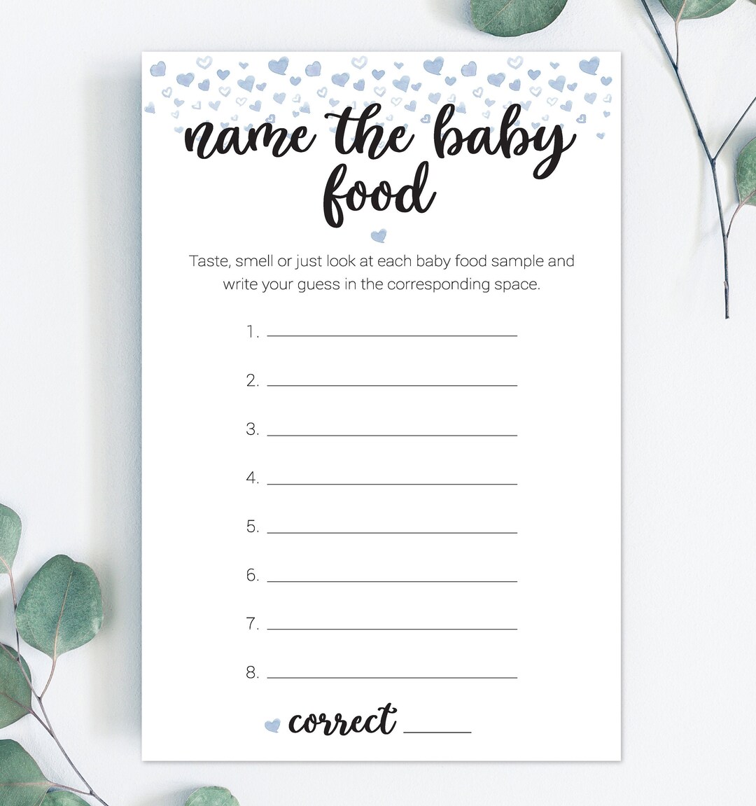 Name the Baby Food Game / Baby Food Game / Baby Shower Game / Guess the