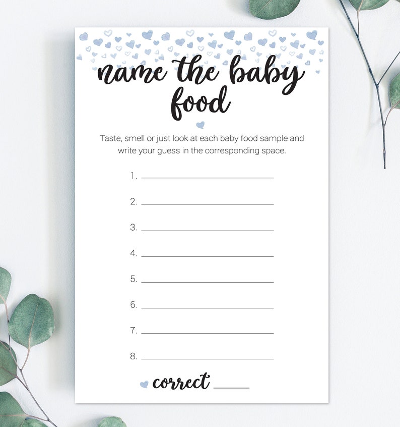Name the Baby Food Game / Baby Food Game / Baby Shower Game / Guess the