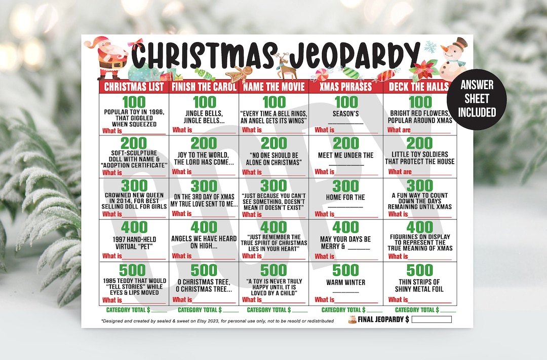 Christmas jeopardy deals