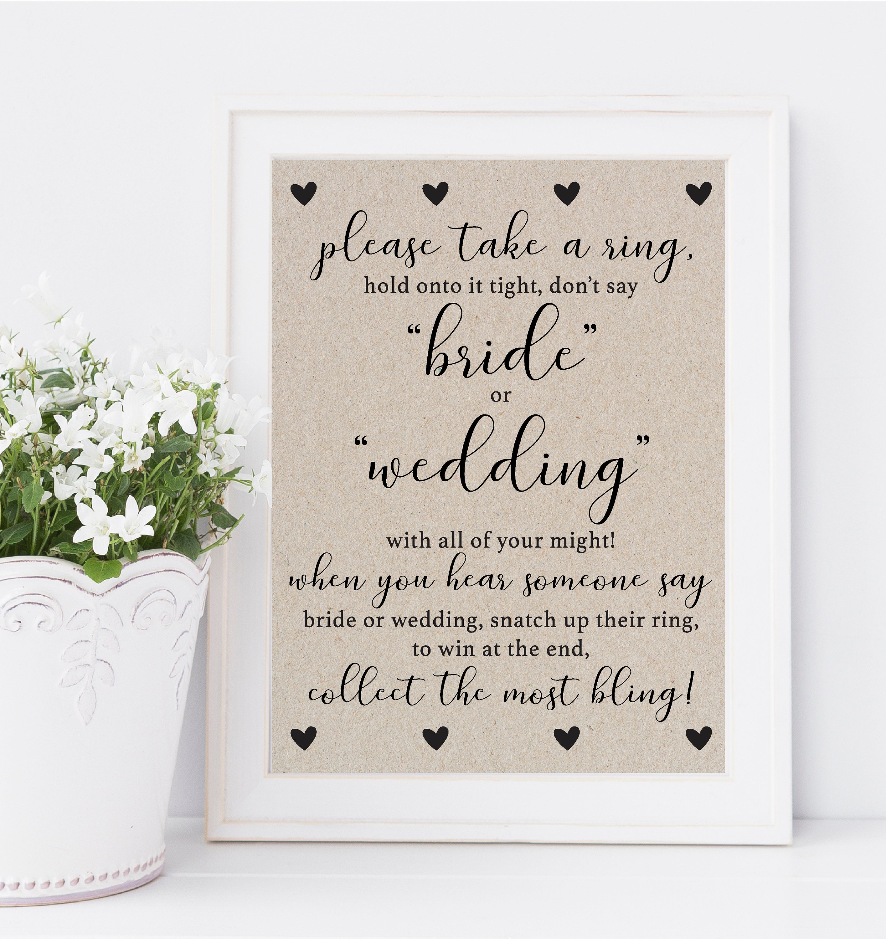 Don't Say Bride or Wedding Game / Take a Ring Game / Bridal Shower Game