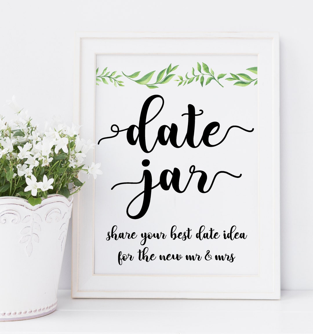 Date Night Jar / Bridal Shower Games / Date Night Idea Cards / Date