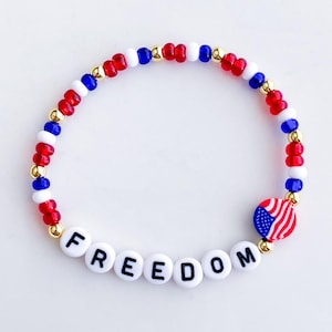 USA 250 Bracelets 250th Birthday USA Bracelets Red White and Blue Bracelets USA Jewelry Patriotic Bracelets 4th of July Bracelet Freedom 250 image 8