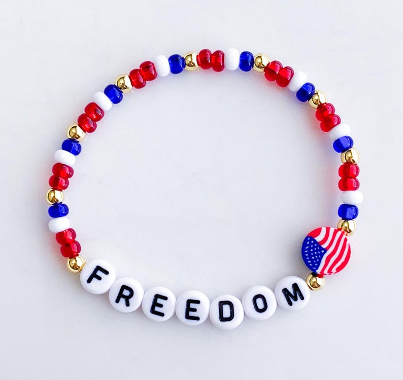 USA 250 Bracelets 250th Birthday USA Bracelets Red White and Blue Bracelets USA Jewelry Patriotic Bracelets 4th of July Bracelet Freedom 250 image 8