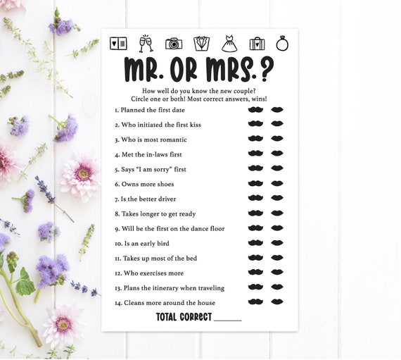 Bride or Groom Guess Who Said It He Said She Said Bridal Shower - Main Image