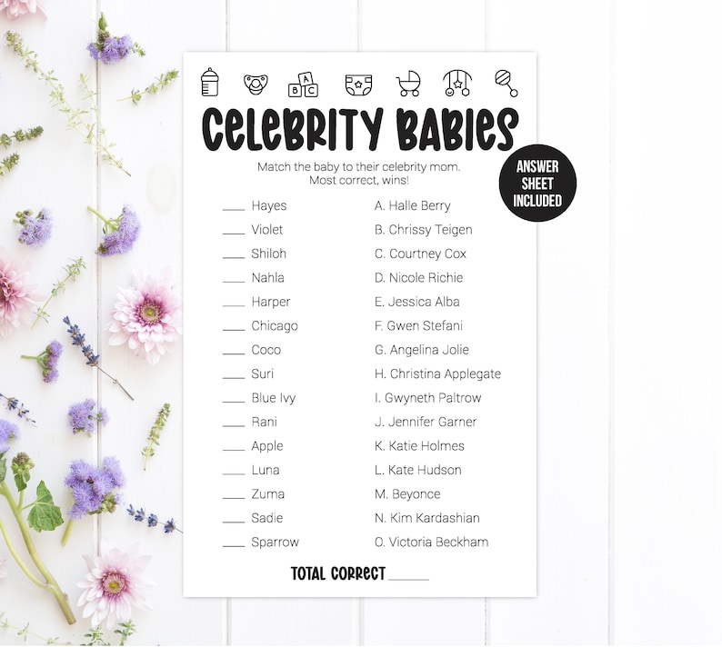 Celebrity Baby Name Game / Match the Baby With the Celebrity Mom ...