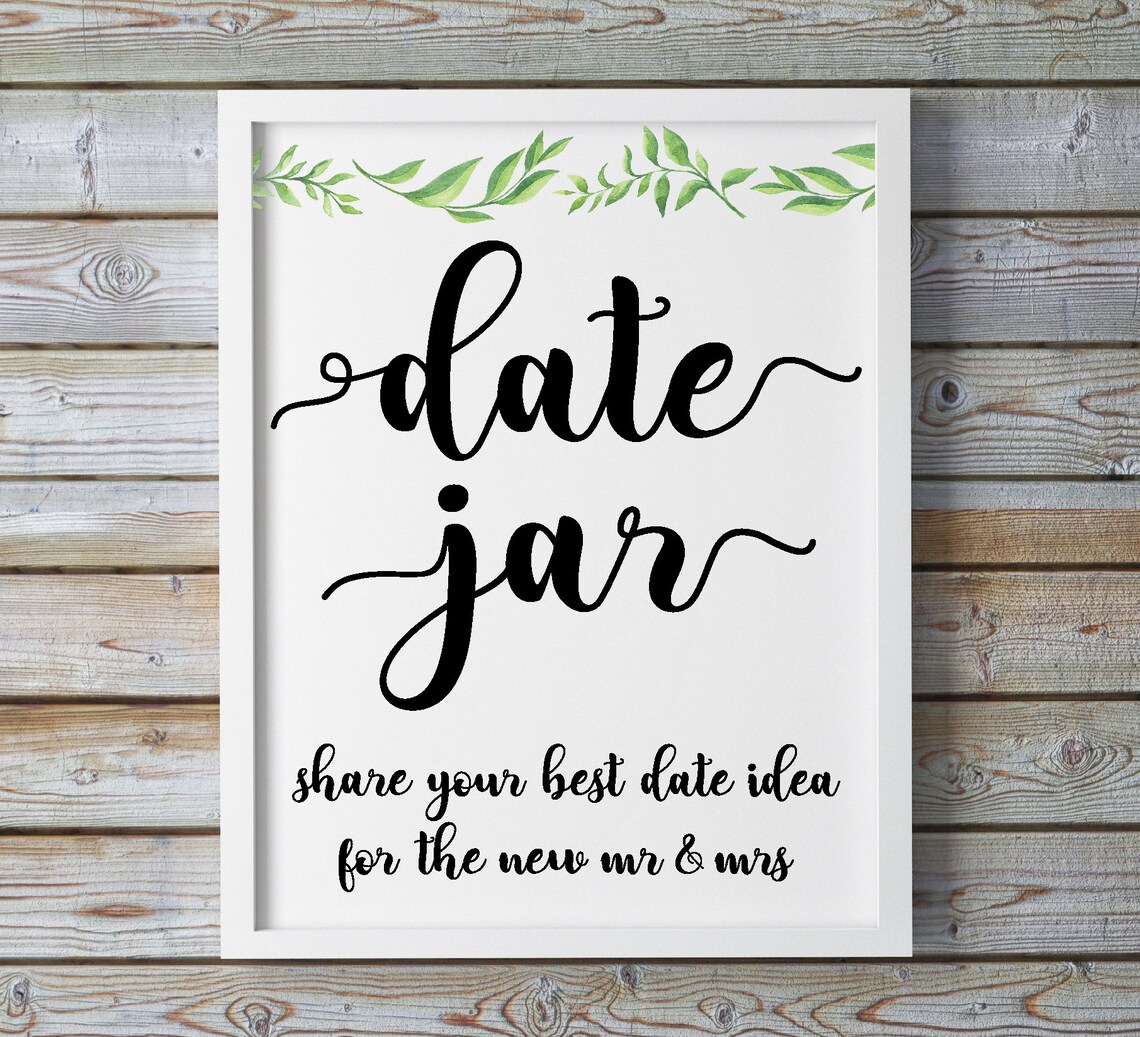 Date Night Jar / Bridal Shower Games / Date Night Idea Cards / Date
