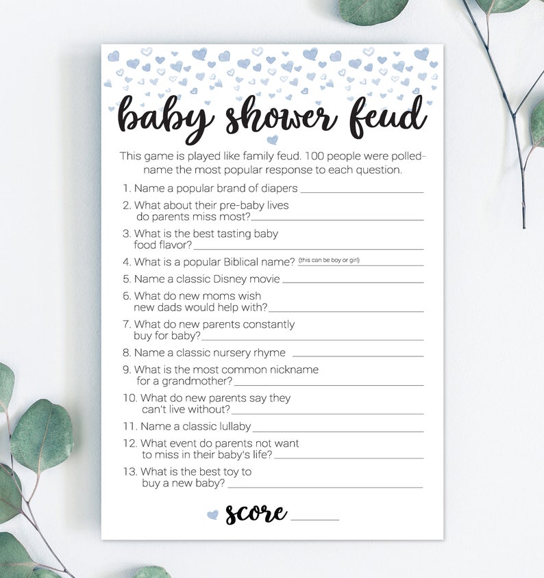 Baby Shower Feud / Baby Shower Family Feud Game / Family Feud Etsy