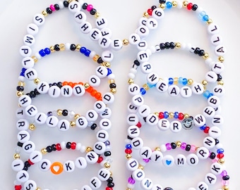 Vegas Sphere 2026 Rock Bracelets Tragic Kingdom Inspired Bracelets Concert Bracelets Lyric Bracelets Just A Girl Spiderwebs Don’t Speak