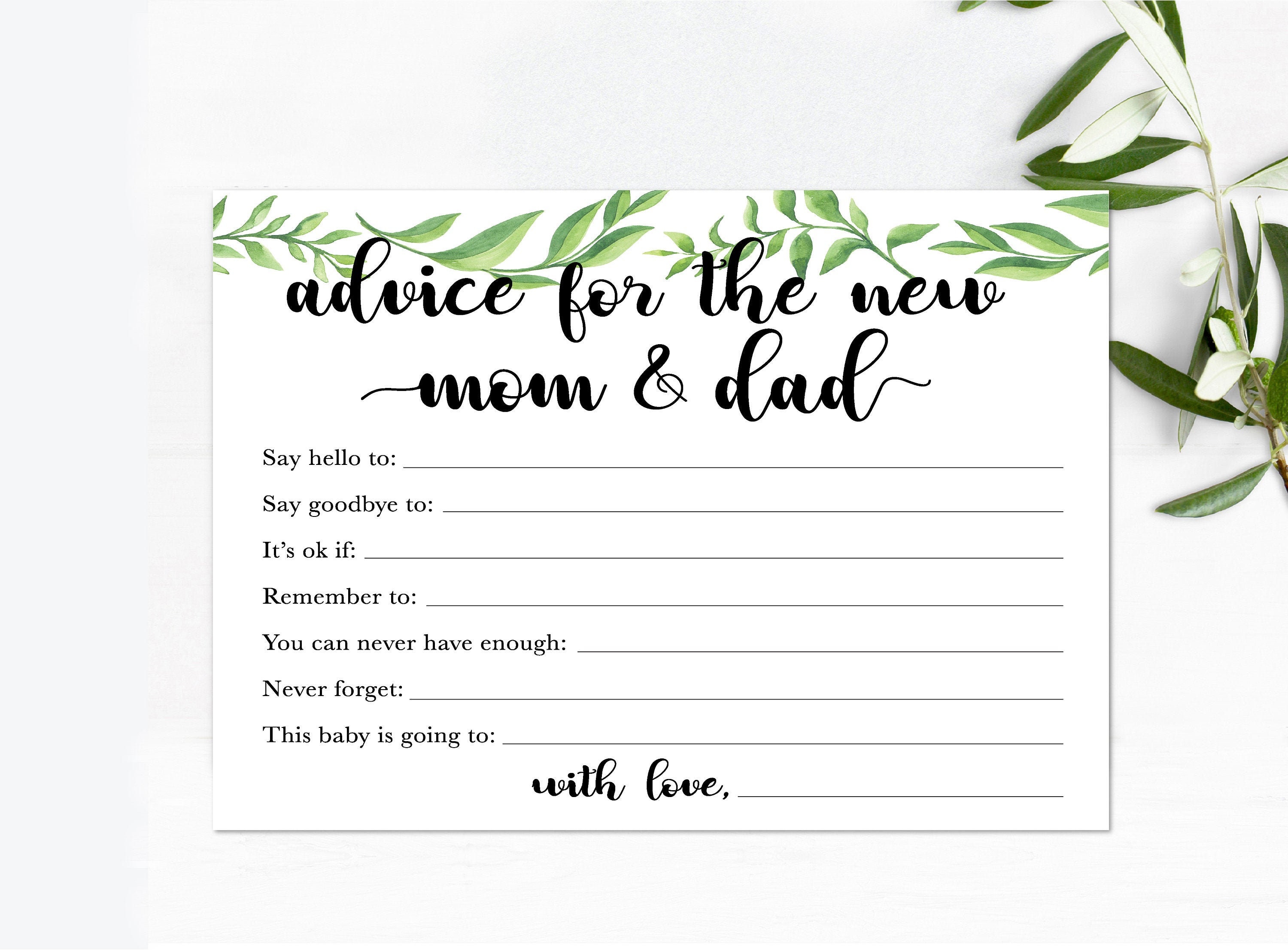 Free Download Printable Baby Advice Cards