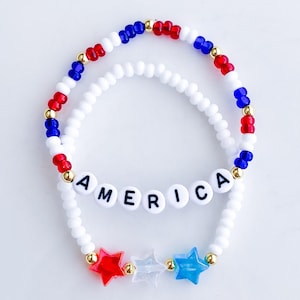 USA 250 Bracelets 250th Birthday USA Bracelets Red White and Blue Bracelets USA Jewelry Patriotic Bracelets 4th of July Bracelet Freedom 250 image 4