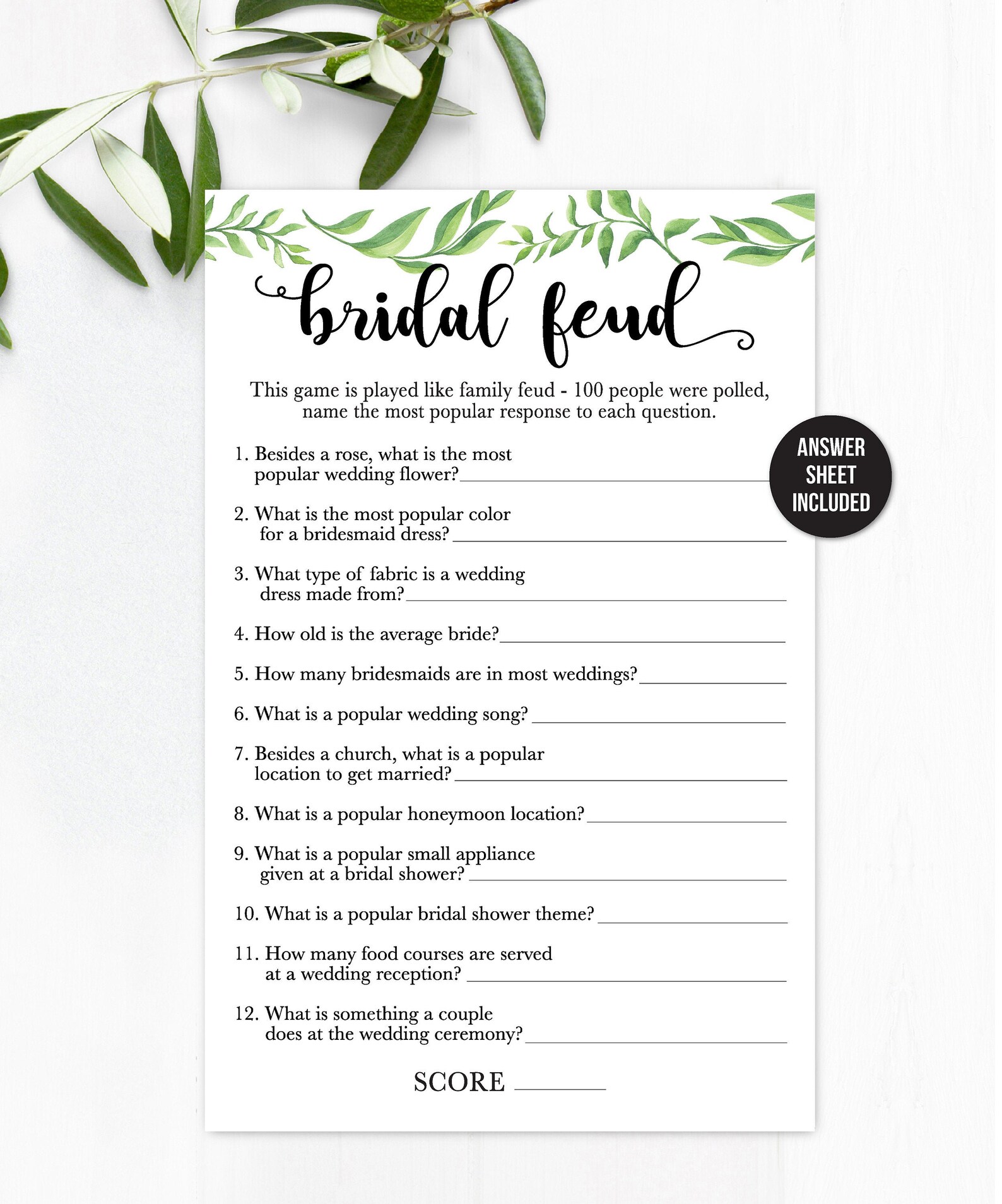 Bridal Shower Feud / Bridal Shower Game / Bridal Feud Game/ | Etsy