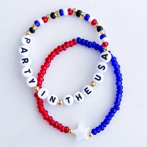 USA 250 Bracelets 250th Birthday USA Bracelets Red White and Blue Bracelets USA Jewelry Patriotic Bracelets 4th of July Bracelet Freedom 250 image 7