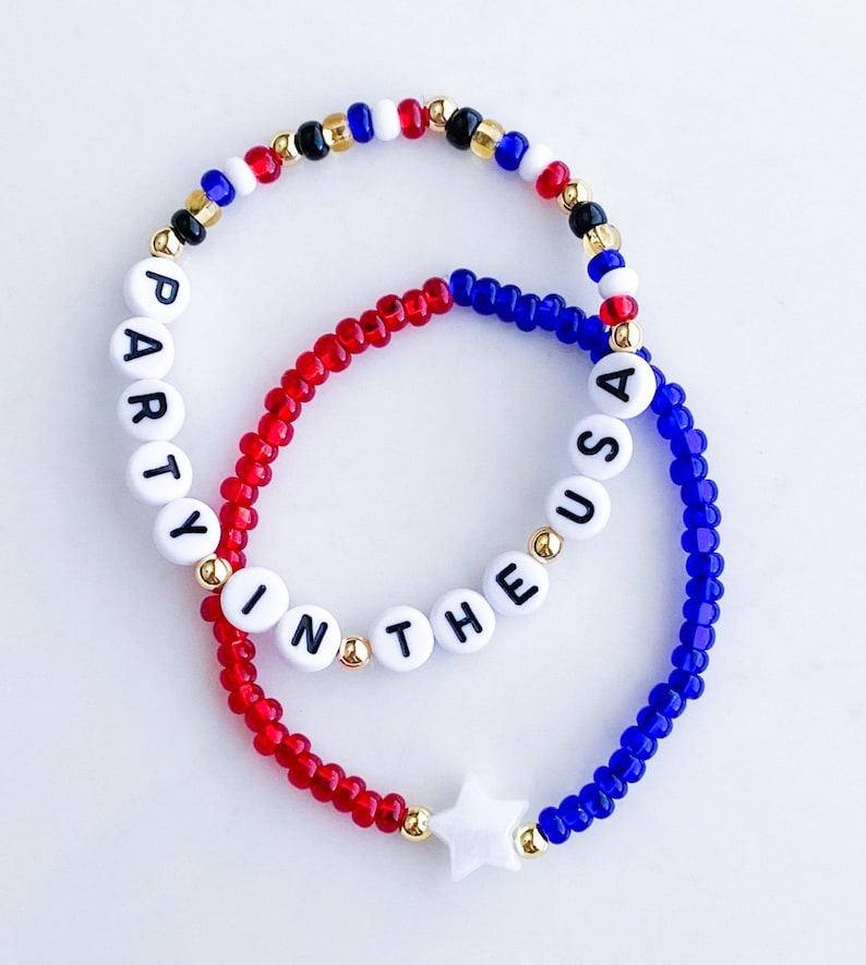 USA 250 Bracelets 250th Birthday USA Bracelets Red White and Blue Bracelets USA Jewelry Patriotic Bracelets 4th of July Bracelet Freedom 250 image 7