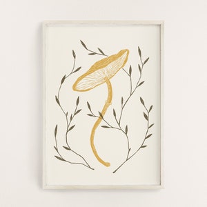 Mushroom Print - Foraging Wall Art Boho Decor - Digital Print - Download Only