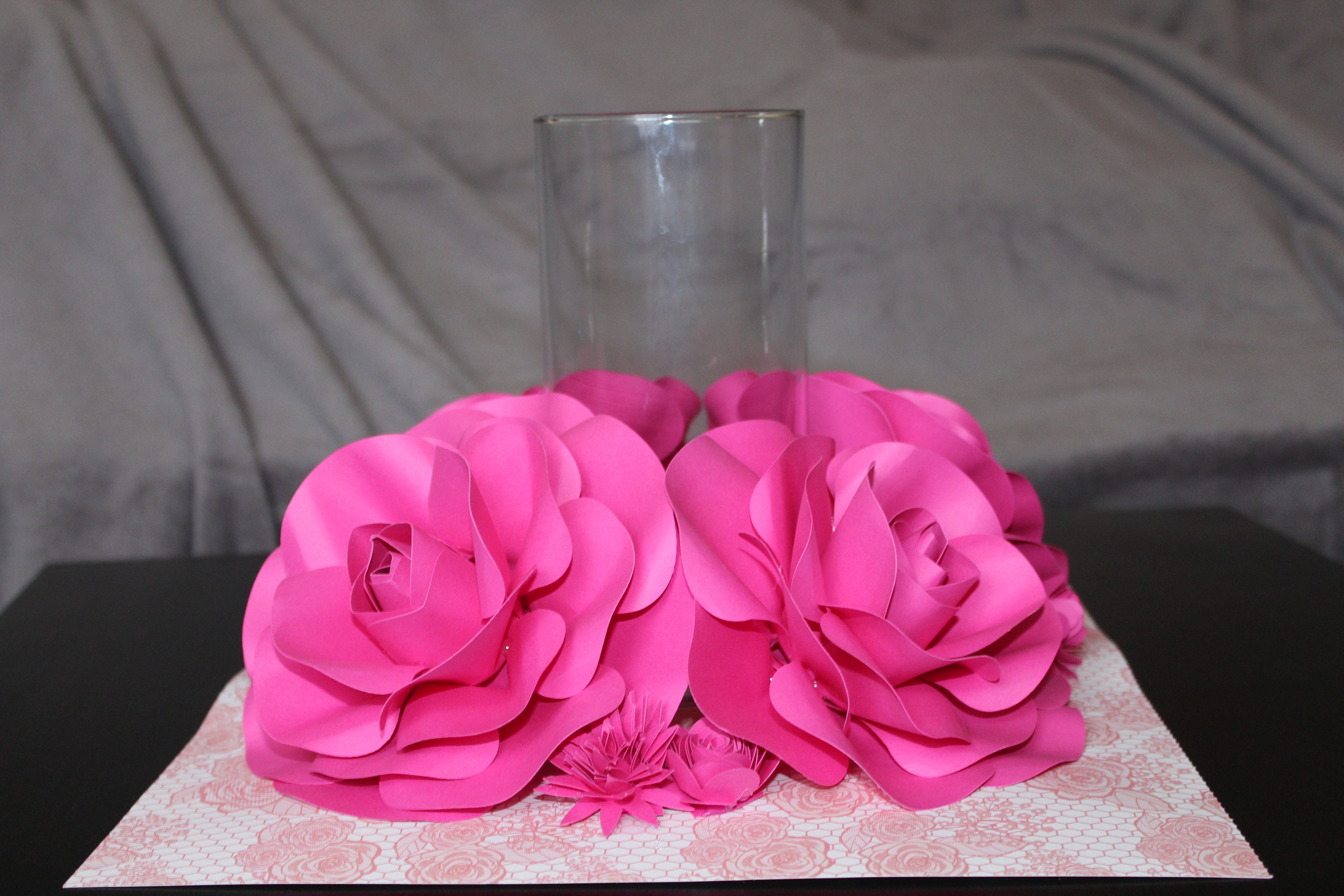 Handmade Paper Rose Centerpiece With Vase Pink Wedding/baby Shower ...