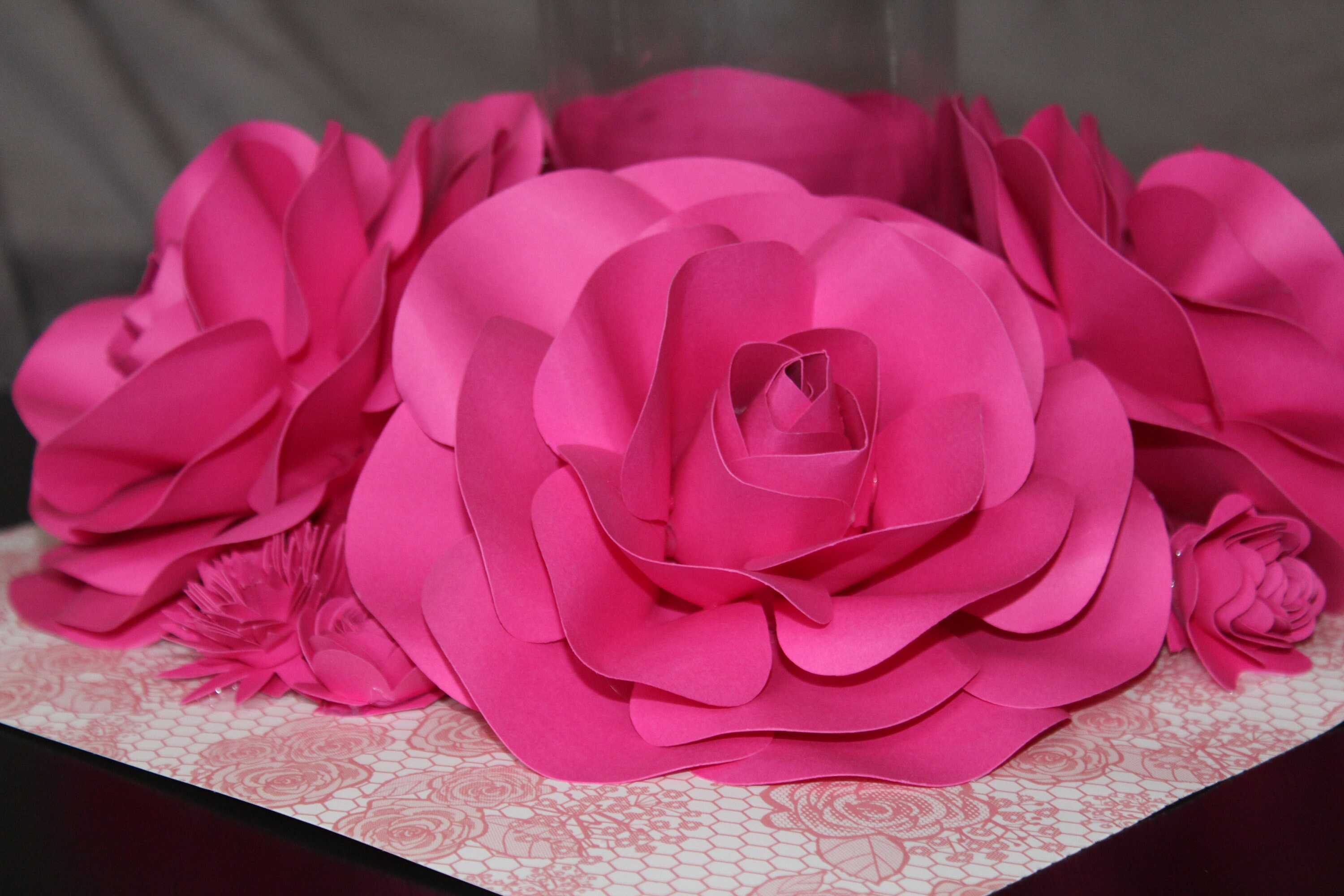 Handmade Paper Rose Centerpiece With Vase Pink Wedding/baby Shower ...