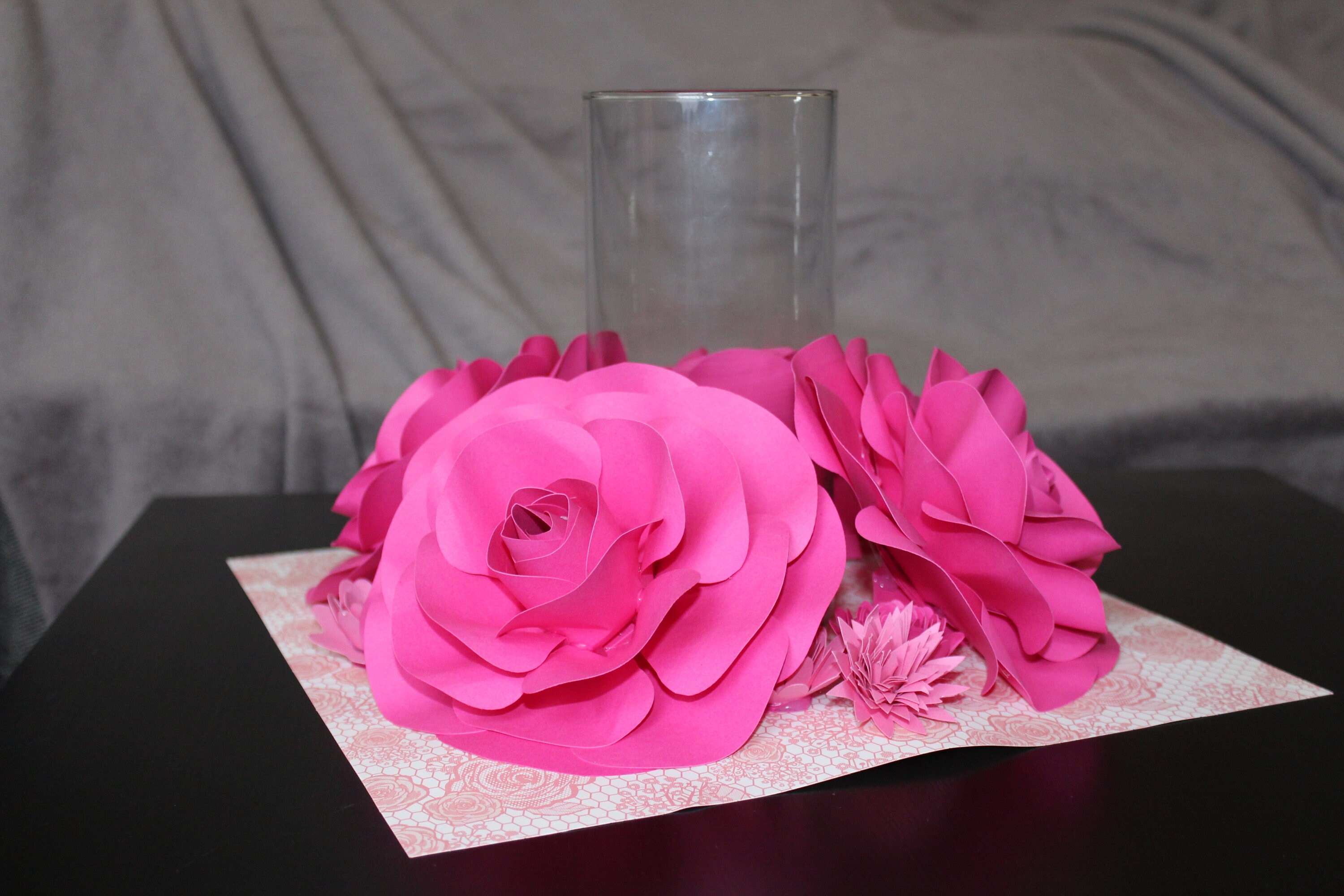 Handmade Paper Rose Centerpiece With Vase Pink - Etsy