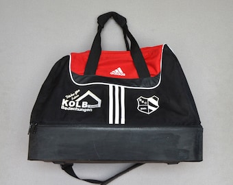 Vintage retro 70s Blue Grey vinyl Adidas gym bag sport by Vintage retro 70s Blue Grey vinyl Adidas gym bag sport by