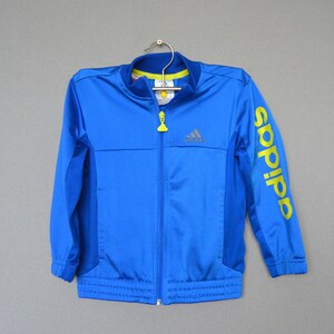 Adidas Kids Jacket Windbreaker Blue 3 Stripes Light Weight Kids Zip up Jacket Big logo Tracksuit Jacket Zipper Jumper Size 3 - 4 Years