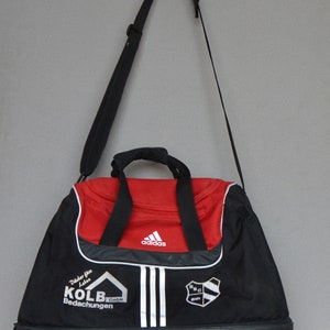 Vintage Adidas Bag Duffle Bag Retro Gym Bag ADIDAS Large Sport Bag Duffel Gym Bag Hipster Bag Large Black Red ADIDAS heavy sport Bag image 3