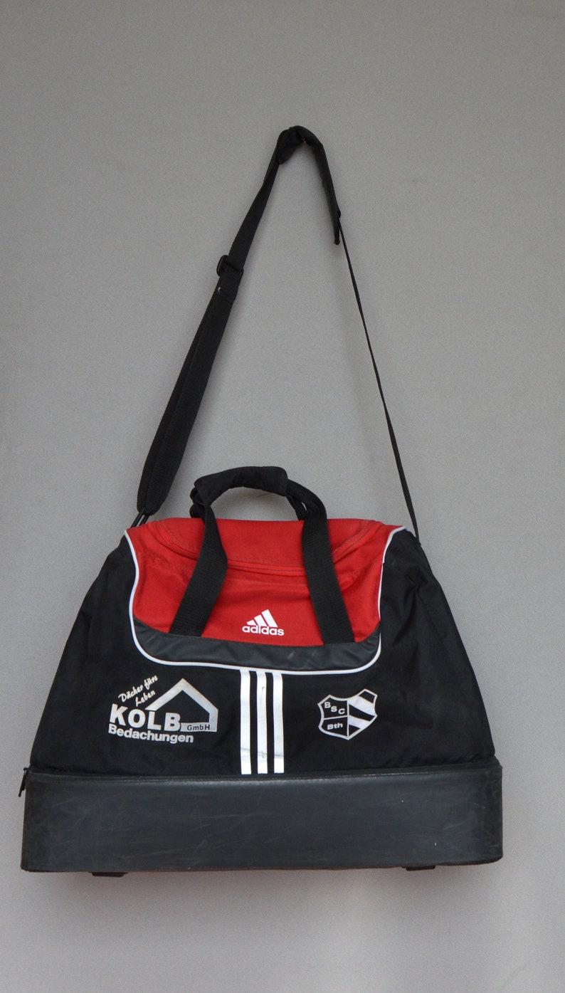 Vintage Adidas Bag Duffle Bag Retro Gym Bag ADIDAS Large Sport Bag Duffel Gym Bag Hipster Bag Large Black Red ADIDAS heavy sport Bag image 3