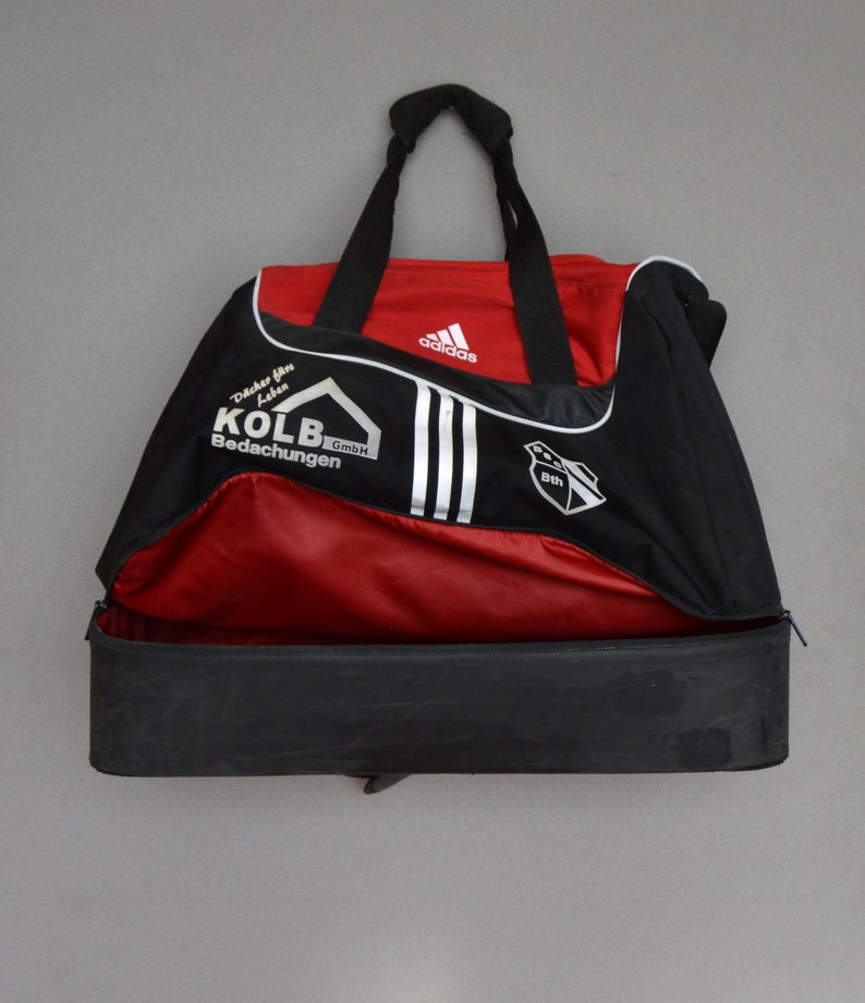 Vintage Adidas Bag Duffle Bag Retro Gym Bag ADIDAS Large Sport Bag Duffel Gym Bag Hipster Bag Large Black Red ADIDAS heavy sport Bag image 4