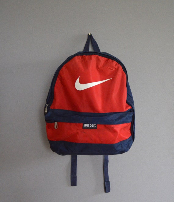 red and blue nike backpack