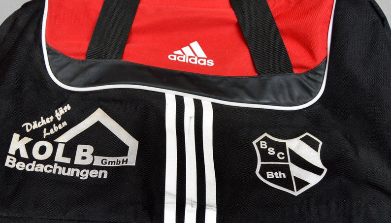 Vintage Adidas Bag Duffle Bag Retro Gym Bag ADIDAS Large Sport Bag Duffel Gym Bag Hipster Bag Large Black Red ADIDAS heavy sport Bag image 2