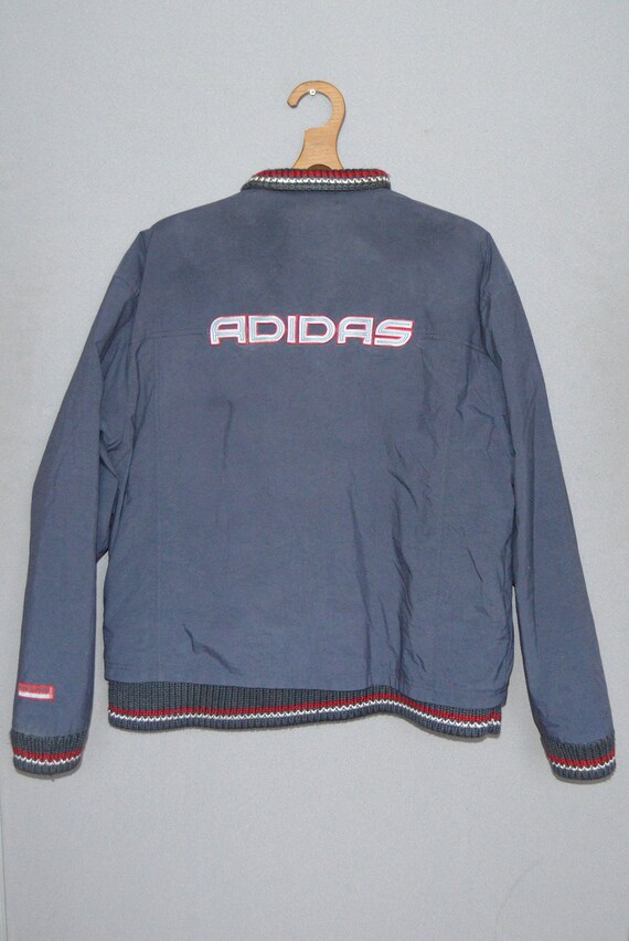 Adidas Bomber Jacket Vintage 90s Adidas Jacket Varsity Jacket Letterman Coat Warm Mens Jacket Blue Adidas Blazer Large Size Etsy