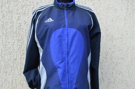 vintage 90's blue and burgundy adidas track jacket