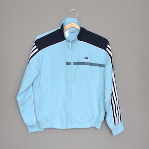 Vintage Adidas Windbreaker Kid 3 Stripes Adidas Zip Up Jacket Old Sport Tracksuit Jacket Zipper Jumper Club Jacket Size D 152