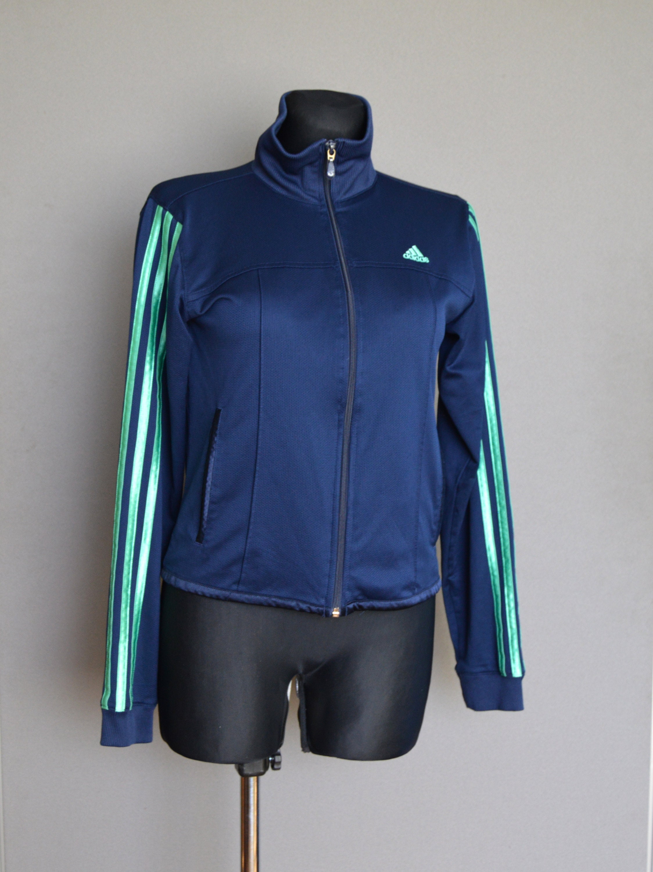 SurvĂŞtement Adidas vintage Coupe-vent Adidas Hip Hop Adidas Streetwear Femme Homme Veste Adidas Bleu Sweat Adidas