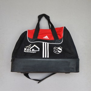 Vintage Adidas Bag Duffle Bag Retro Gym Bag ADIDAS Large Sport Bag Duffel Gym Bag Hipster Bag Large Black Red ADIDAS heavy sport Bag image 1