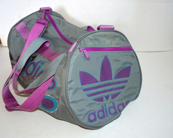 Vintage 80s ADIDAS Sport Bag Strap Bag Hipster Lightweight Gym Pink Duffel Adidas Israel Large With - Logo Bag Adidas Bag Shoulder Gray Bag Etsy