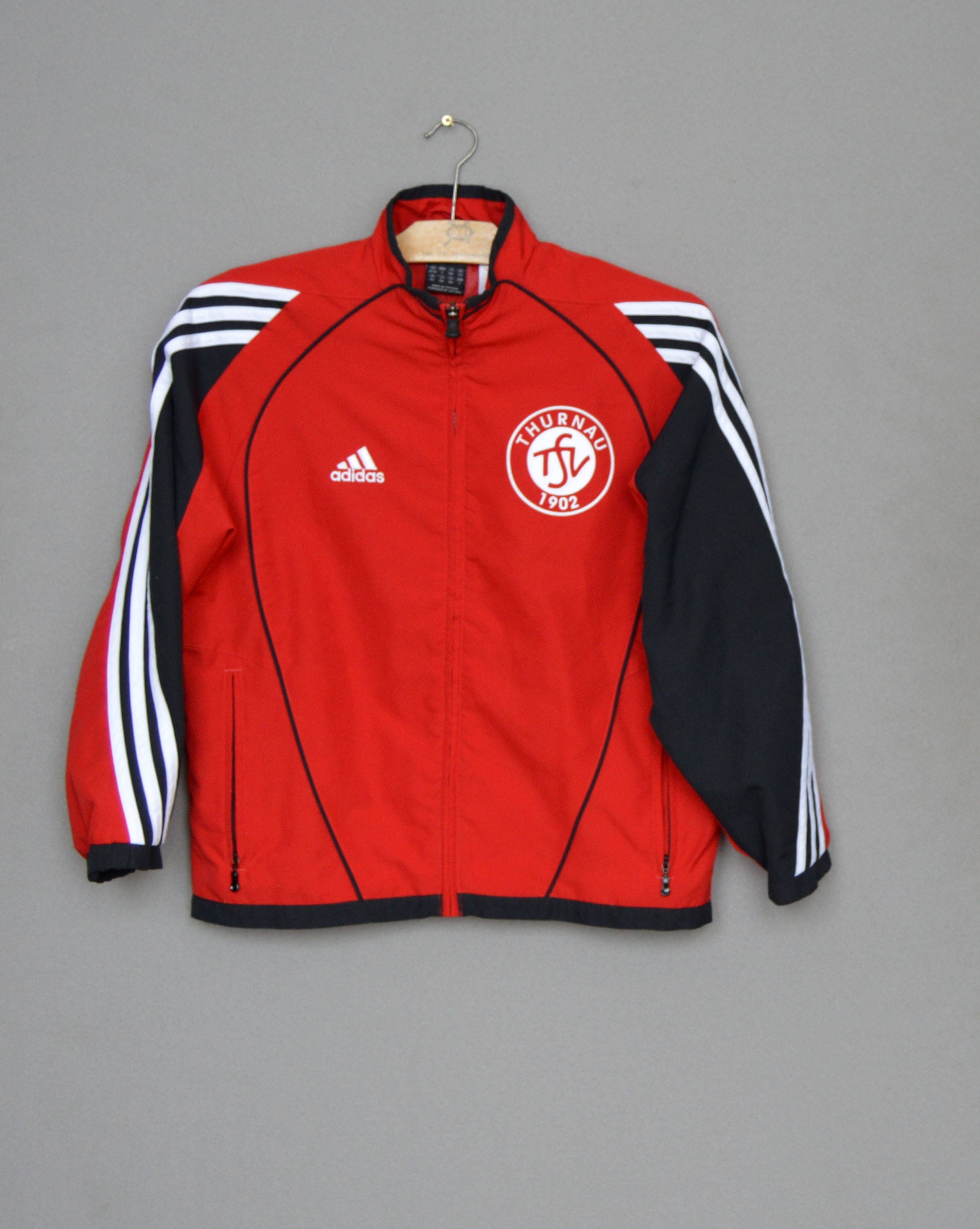 Vintage Adidas Kids Windbreaker Black Red 3 Stripes Light Weight Adidas Zip up Jacket Sport Tracksuit Zipper Jumper Size 10 11 Years Etsy