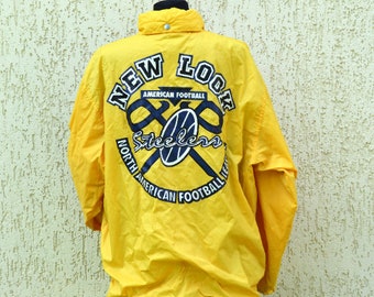 Vintage Yellow Lightweight Jacket NFL Pittsburgh Steelers Windbreaker 90s hip-hop old school American Football jacket Bright Yellow Jacket