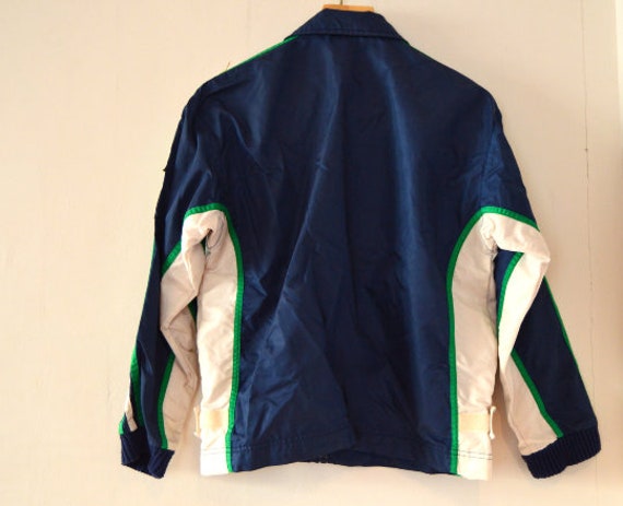 Vintage 80s Adidas Windbreaker Navy Blue Sport Zi… - image 2