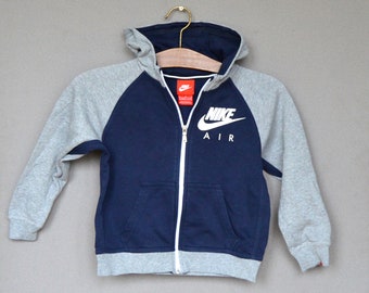 Vintage NIKE Jacket Kids Sweater Nike Jumper 90s Nike Track Jacket Azul Gris Sport Hipster Sudadera con capucha Jumper Kids Jumper 110 - 116 / 5 - 6 años