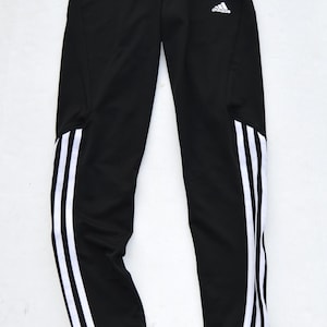 Vintage Adidas Track Pants Originals 90&#39;s Womens Tracksuit Pants Black White Athletic Wear Pants casual black white trousers Small Size
