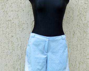 Vintage ADIDAS Shorts ADIDAS  Athletic Shorts Pale Blue Shorts Beach Shorts Athletic Wear Pants Pale Blue running jogging shorts Medium Size