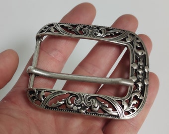 CX07 Curved Square Single Prong Center Bar Belt Buckle 1-1 2