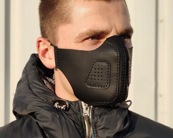 Leather Face Mask Etsy