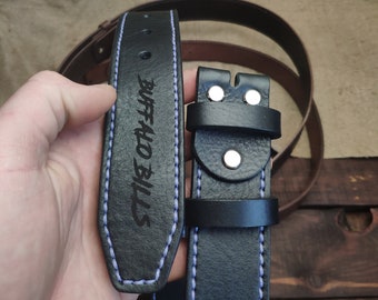 Personalized Leather Belt Without Buckle Replacement Strip Strap Wide 1 to 2 inches or 2,5cm to 5 cm 1" 1 1/8" 1 3/8" 1 1/2" 1,5" 1 3/4" 2"