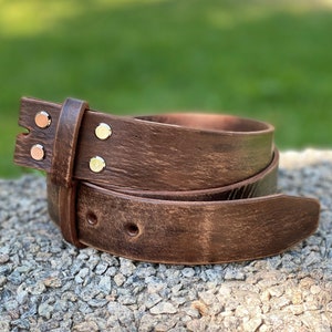 Leather belt no buckle store